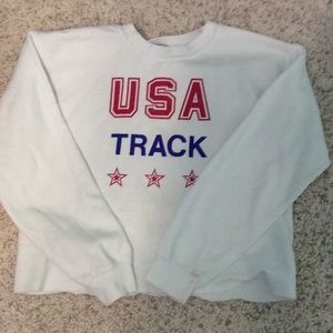 Cropped USA Track Crewneck